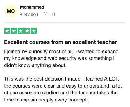 Learner review screenshot 2